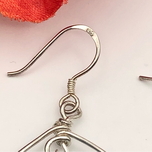 Sterling Silver Pearl Gemstone Beaded Long Dangle Chain Wire Cha Cha Earrings 5” - Picture 10 of 13